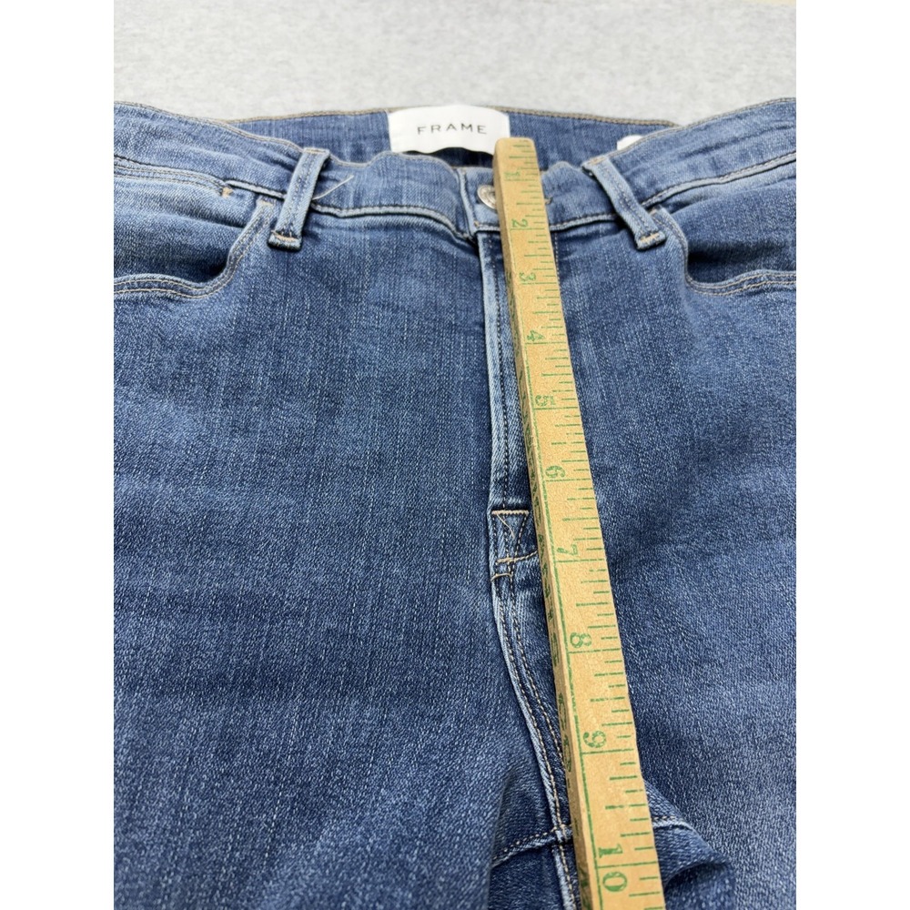 FRAME Le High Flare Jeans Womens 27 Blue Medium Wash High Rise Stretch - Picture 5 of 13